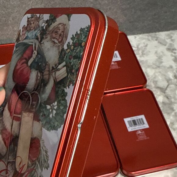 Lot of 8 Holiday Metal Christmas Themed Gift Card Tin Santa Claus READ - Picture 5 of 6